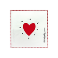 Servilletas de papel con corazón rojo x20