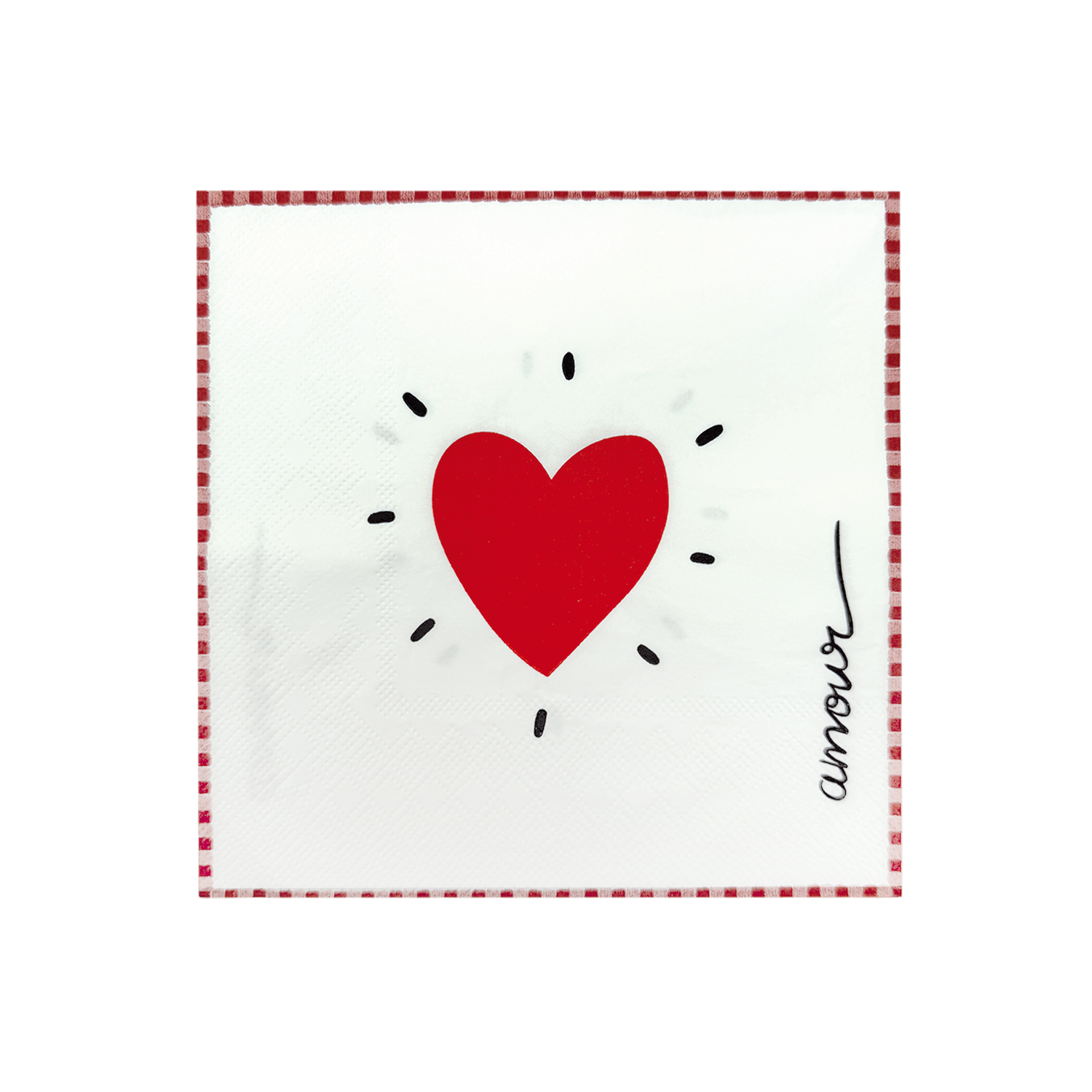 Servilletas de papel con corazón rojo x20