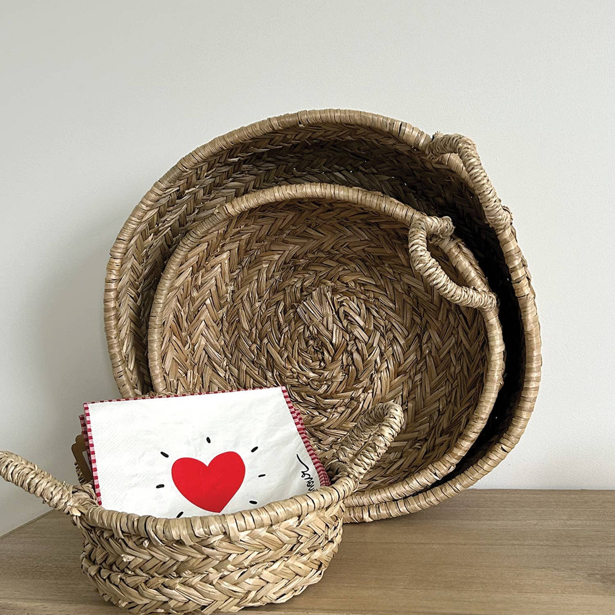 Servilletas de papel con corazón rojo x20