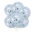 Globos de confeti de 30 cm, 6 piezas, confeti plateado