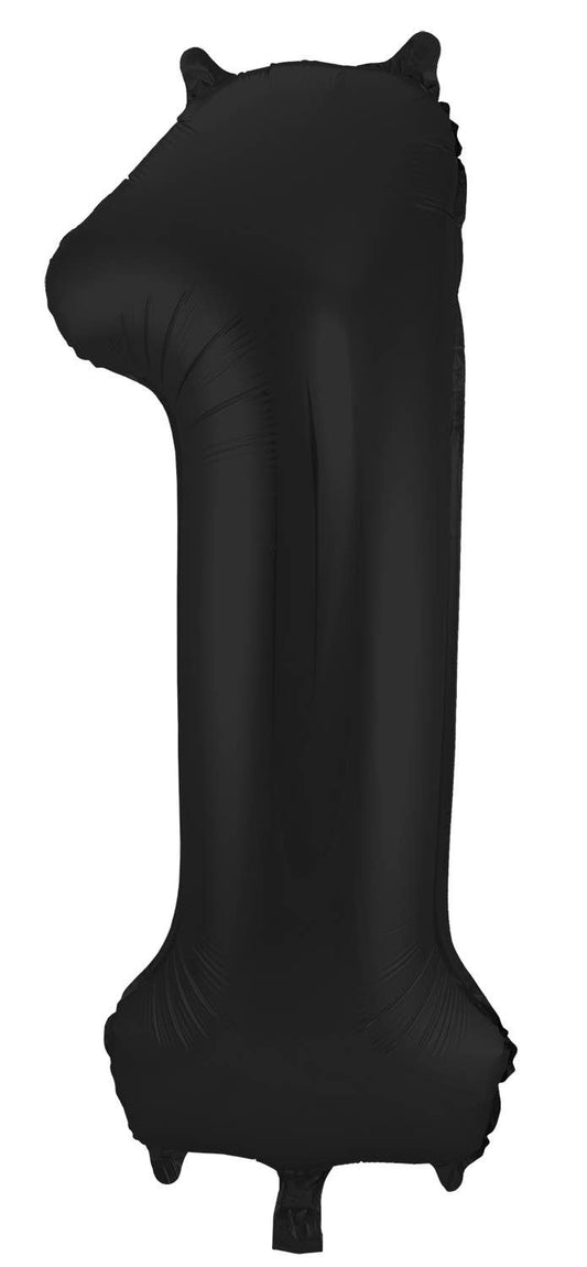 Globo Foil Number 1 Negro Metálico Mate - 86 cm