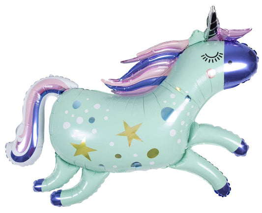 Globo de aluminio con forma de unicornio, 103 x 71 cm