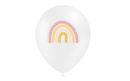 8 GLOBOS 95CM  ARCOIRIS  BOHO PERIM. BLANCO UDS