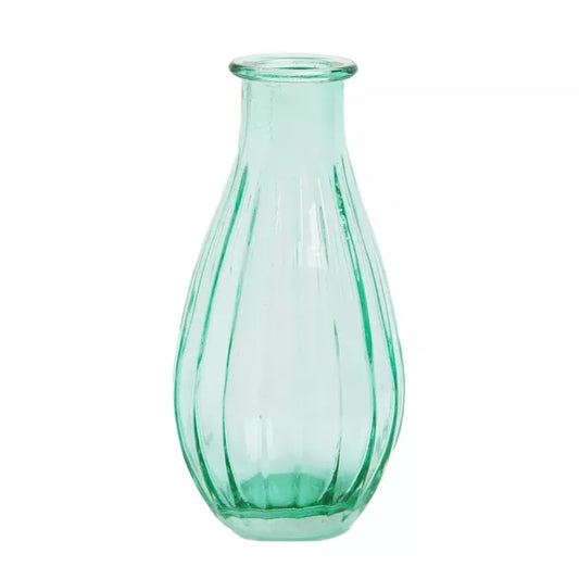 Jarrón pequeño de vidrio verde jade para flores