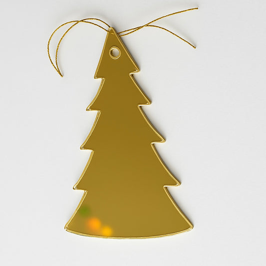 Adorno de navidad abeto dorado efecto espejo