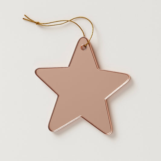 Adorno de navidad "estrella" oro rosa efecto espejo