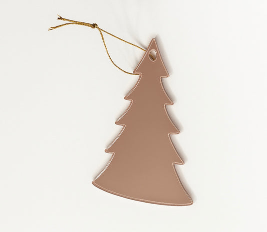 Adorno de navidad "árbol de navidad" oro rosa efecto espejo