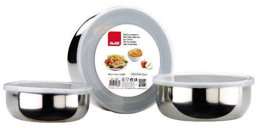 IBILI - Set de 3 contenedores inox 14+16+18 cms