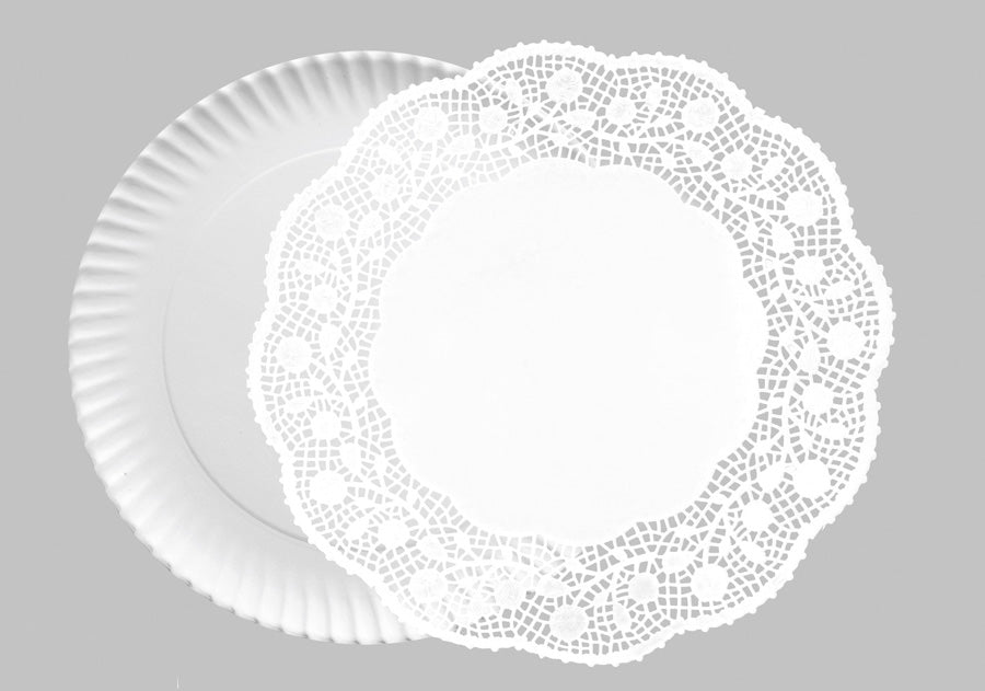 5 Bandejas de cartón + 5 Blondas Redondas