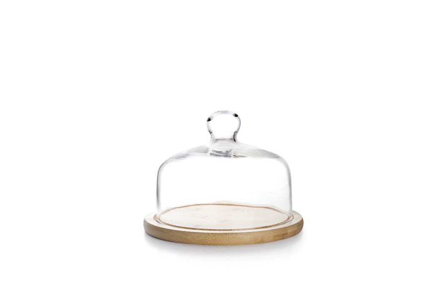 Tapa de Cristal con Base de Madera M  - 18 cm