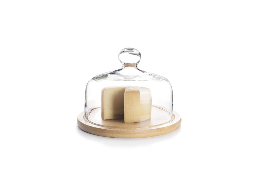 Tapa de Cristal con Base de Madera M  - 18 cm