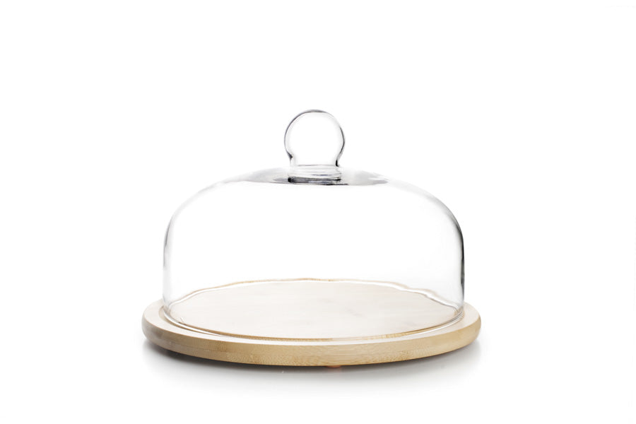 Tapa de Cristal con Base de Madera XL  - 26 cm