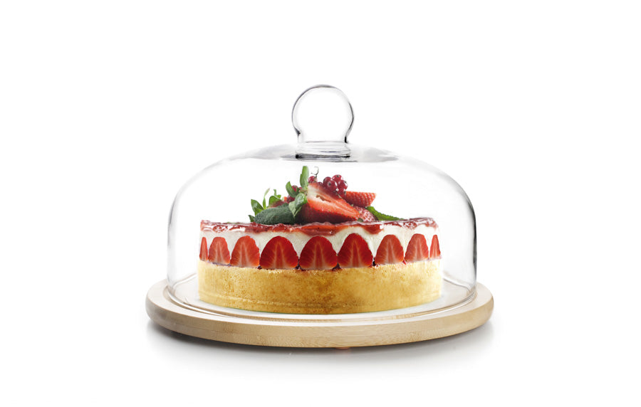 Tapa de Cristal con Base de Madera XL  - 26 cm