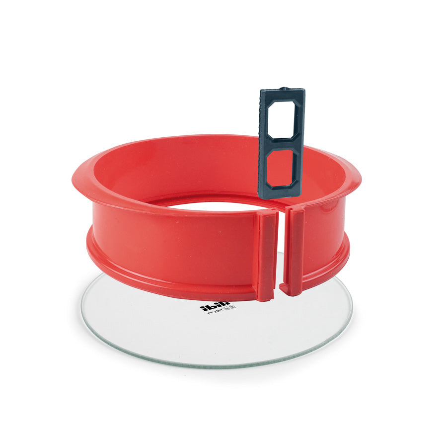 MOLDE DESMONTABLE REDONDO CON BASE DE CRISTAL TEMPLADO. 22cm