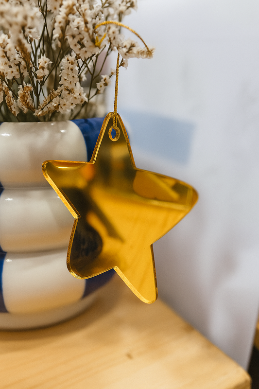 Adorno de navidad estrella dorada efecto espejo (Copia)