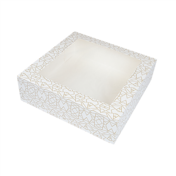 CAJAS PASTELERÍA CON VENTANA 'THEPACK' DECO 32x32x10 CM BLANCO CARTÓN NANO-MICRO + OPP