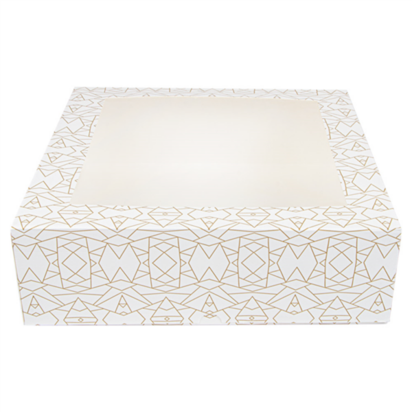 CAJAS PASTELERÍA CON VENTANA 'THEPACK' DECO 32x32x10 CM BLANCO CARTÓN NANO-MICRO + OPP
