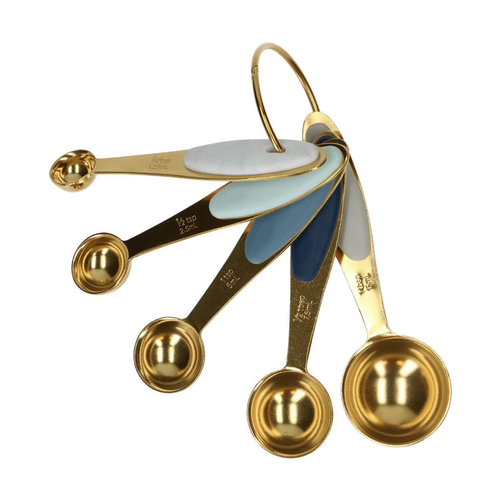Cucharas medidoras de metal dorado Wilton, Juego de 5