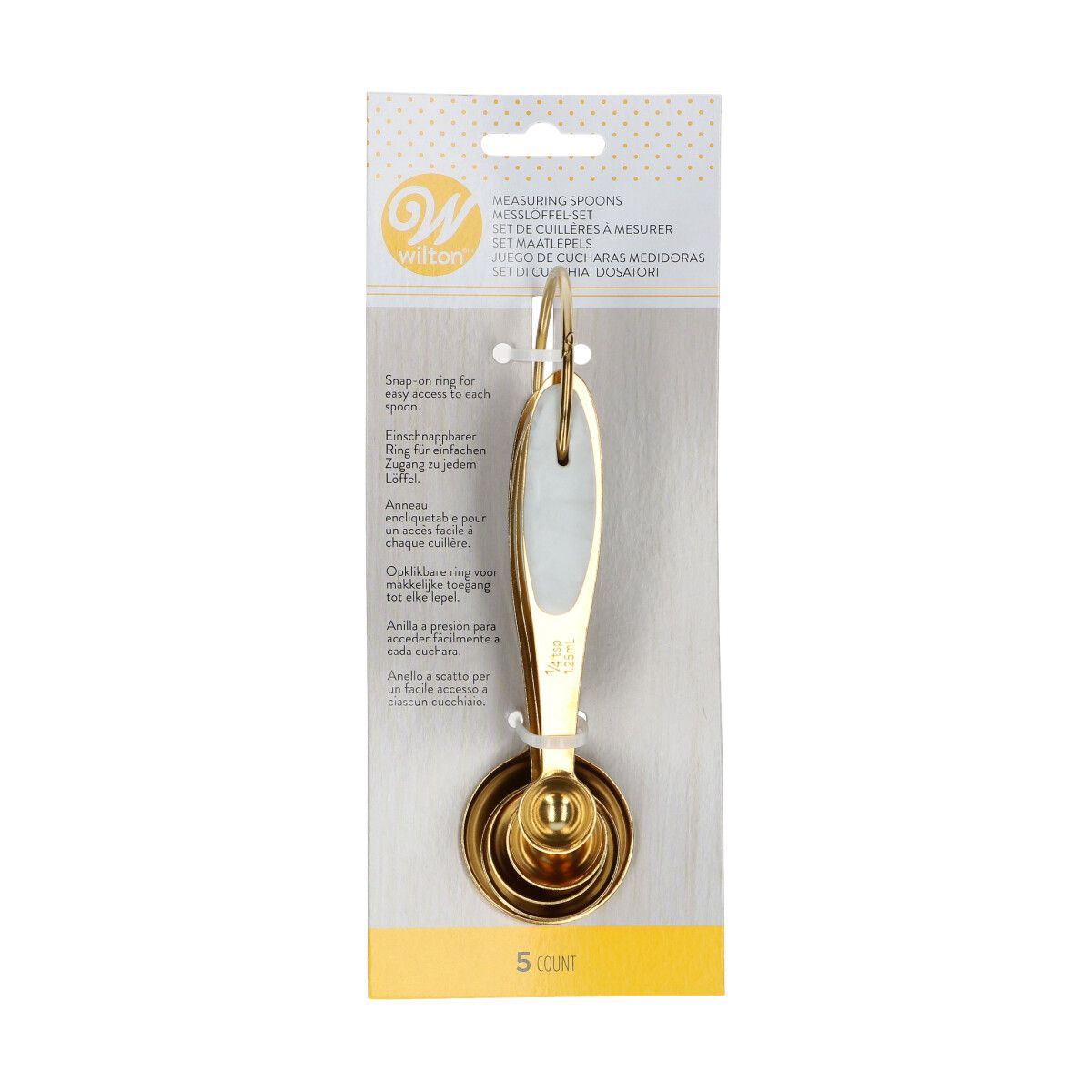Cucharas medidoras de metal dorado Wilton, Juego de 5