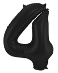 Globo Foil Number 4 Negro Metálico Mate - 86 cm