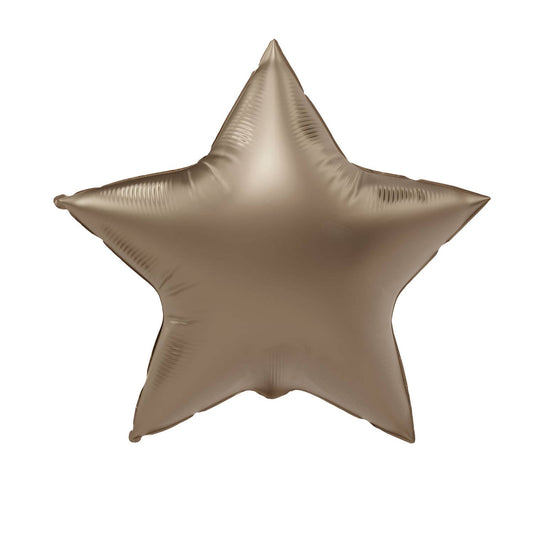 Globo de aluminio con forma de estrella, color dorado satinado brillante, 45 cm