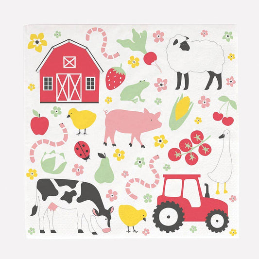 SERVILLETAS DE PAPEL - ANIMALES DE LA GRANJA
