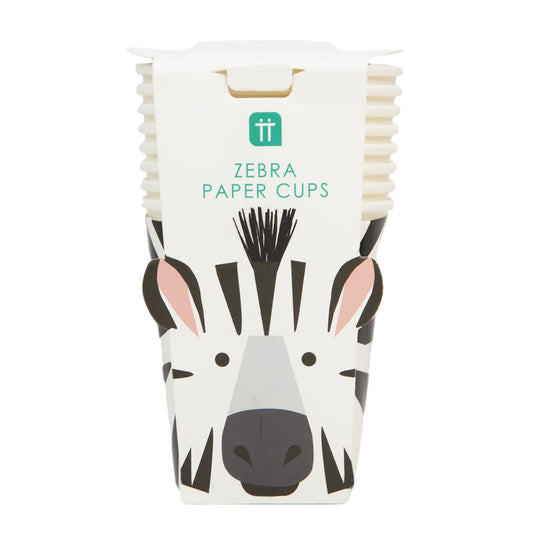 Vasos de cebra con diseño de animales de fiesta (paquete de 8)