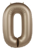 Globo de aluminio número 0, dorado claro, satinado brillante, 86 cm