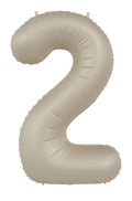 Globo de aluminio número 2, latte cremoso, ultra mate, 86 cm
