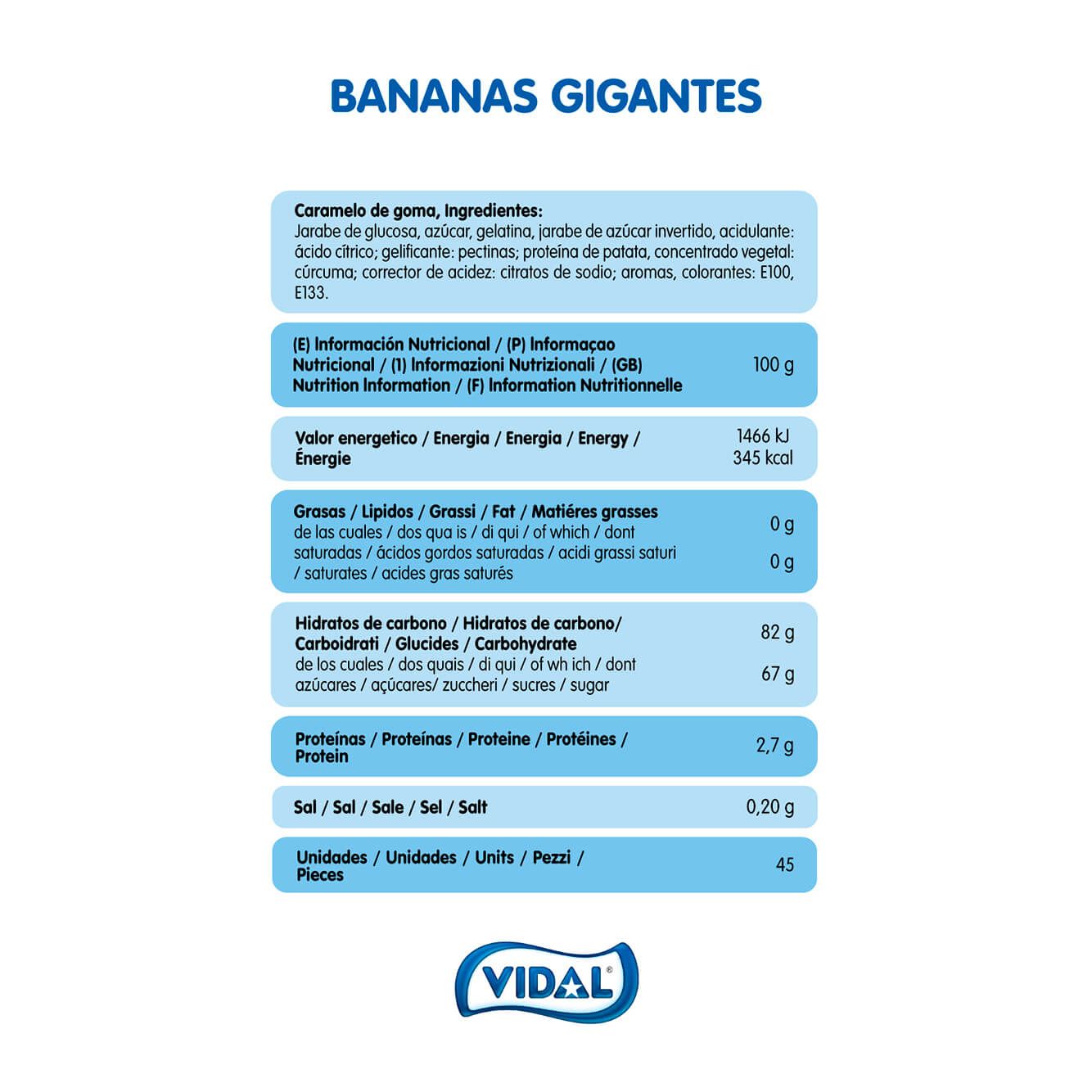 Bananas Gigantes Rellenas bandeja 855g