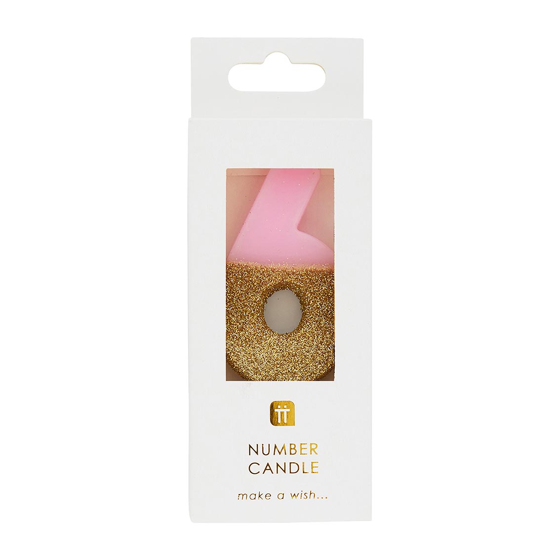 Velas número 6, purpurina rosa