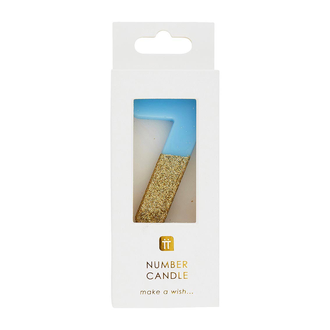 Vela Número 7 Purpurina Azul