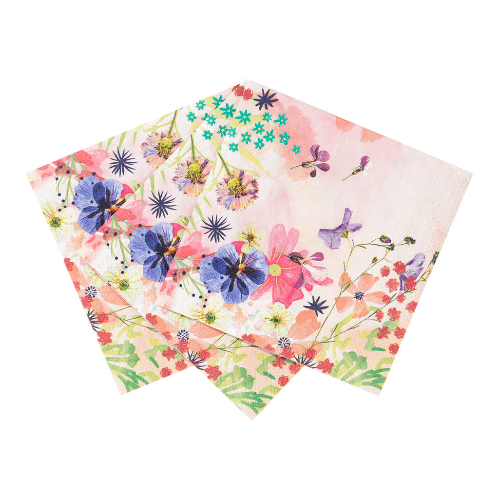 Servilletas de cóctel florales, fiesta de verano, paquete de 20