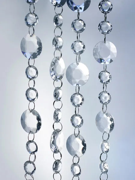 Guirnalda de cristal, incolora, 1 m