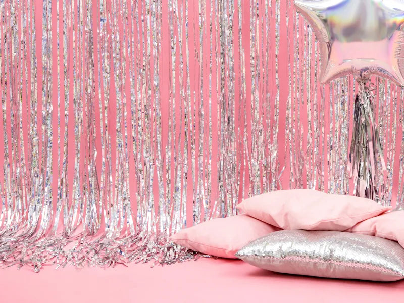 Cortina de fiesta holográfica, 90 x 250 cm