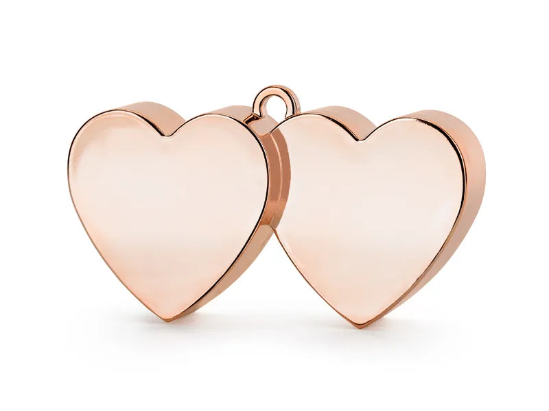 Pesas para globos con forma de corazones, oro rosa