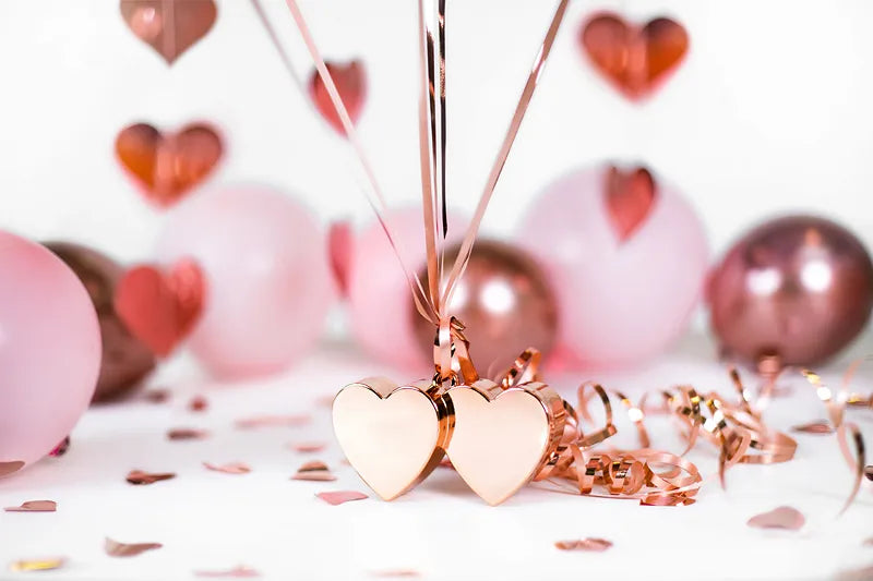 Pesas para globos con forma de corazones, oro rosa