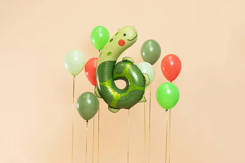 Globo de aluminio número 6 - Tortuga, 75x96 cm, surtido