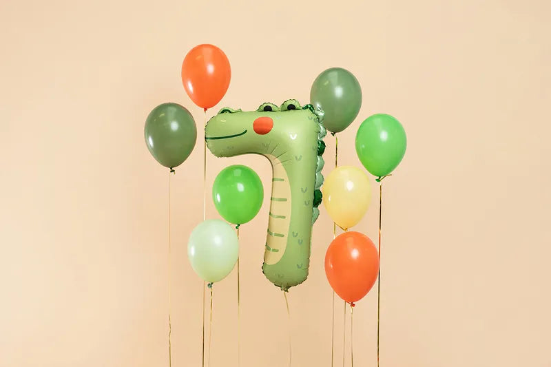 Globo de aluminio número 7 - Cocodrilo, 56x85 cm, surtido