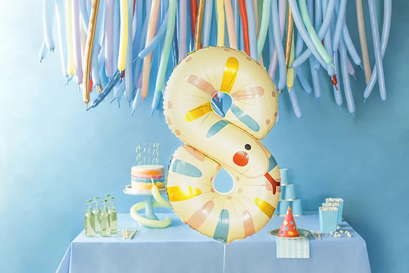 Globo de papel de aluminio número 8 - Serpiente, 51x86 cm, surtido