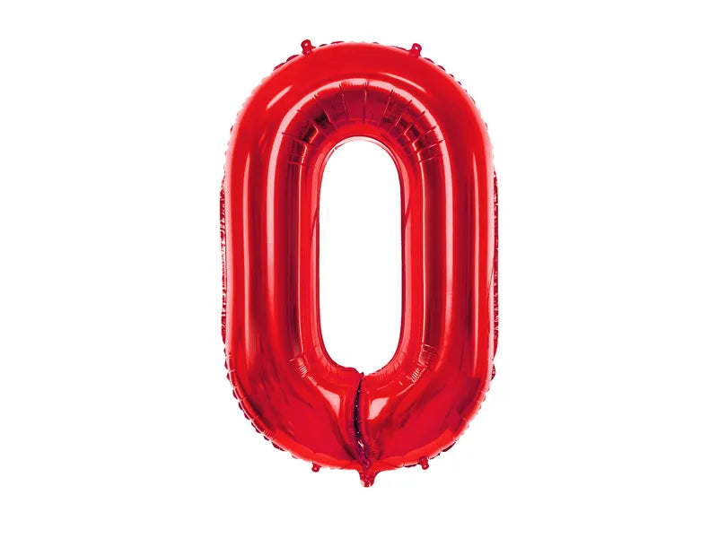 Globo de papel de aluminio número , 86 cm, ROJO
