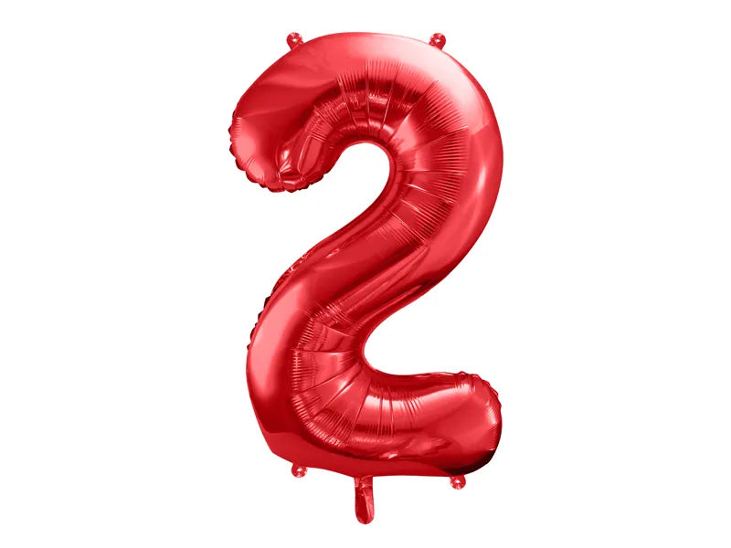 Globo de papel de aluminio número , 86 cm, ROJO
