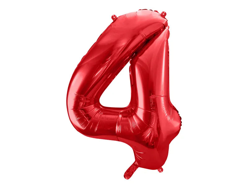 Globo de papel de aluminio número , 86 cm, ROJO