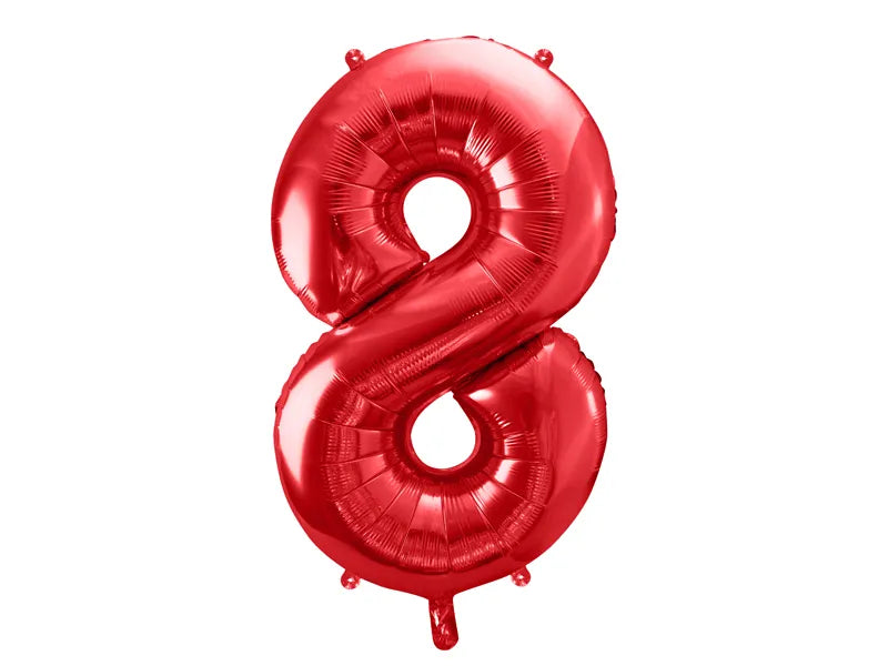 Globo de papel de aluminio número , 86 cm, ROJO