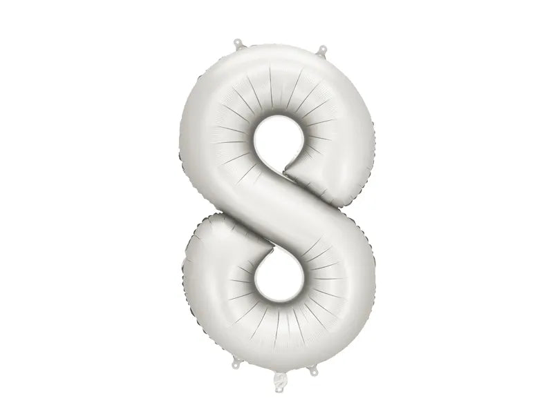 Globo de papel de aluminio número , 86 cm, plateado