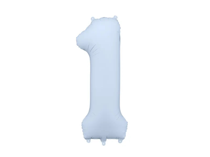 Globo de papel de aluminio número , 86 cm, AZUL CLARO