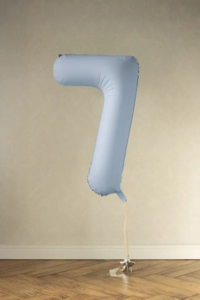 Globo de papel de aluminio número , 86 cm, AZUL CLARO