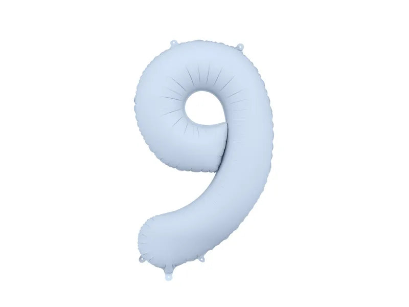 Globo de papel de aluminio número , 86 cm, AZUL CLARO