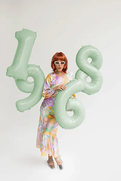 Globo de papel de aluminio número , 86 cm, VERDE