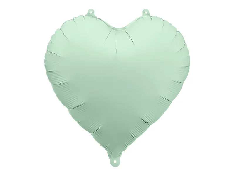 Globo de papel de aluminio con forma de corazón, 45 cm, verde.